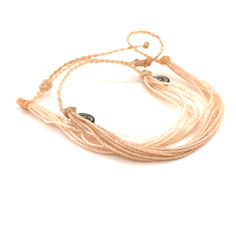 Pura Vida Cream Sand Multi Strand Cord Bracelet Set Boho Beach Jewelry